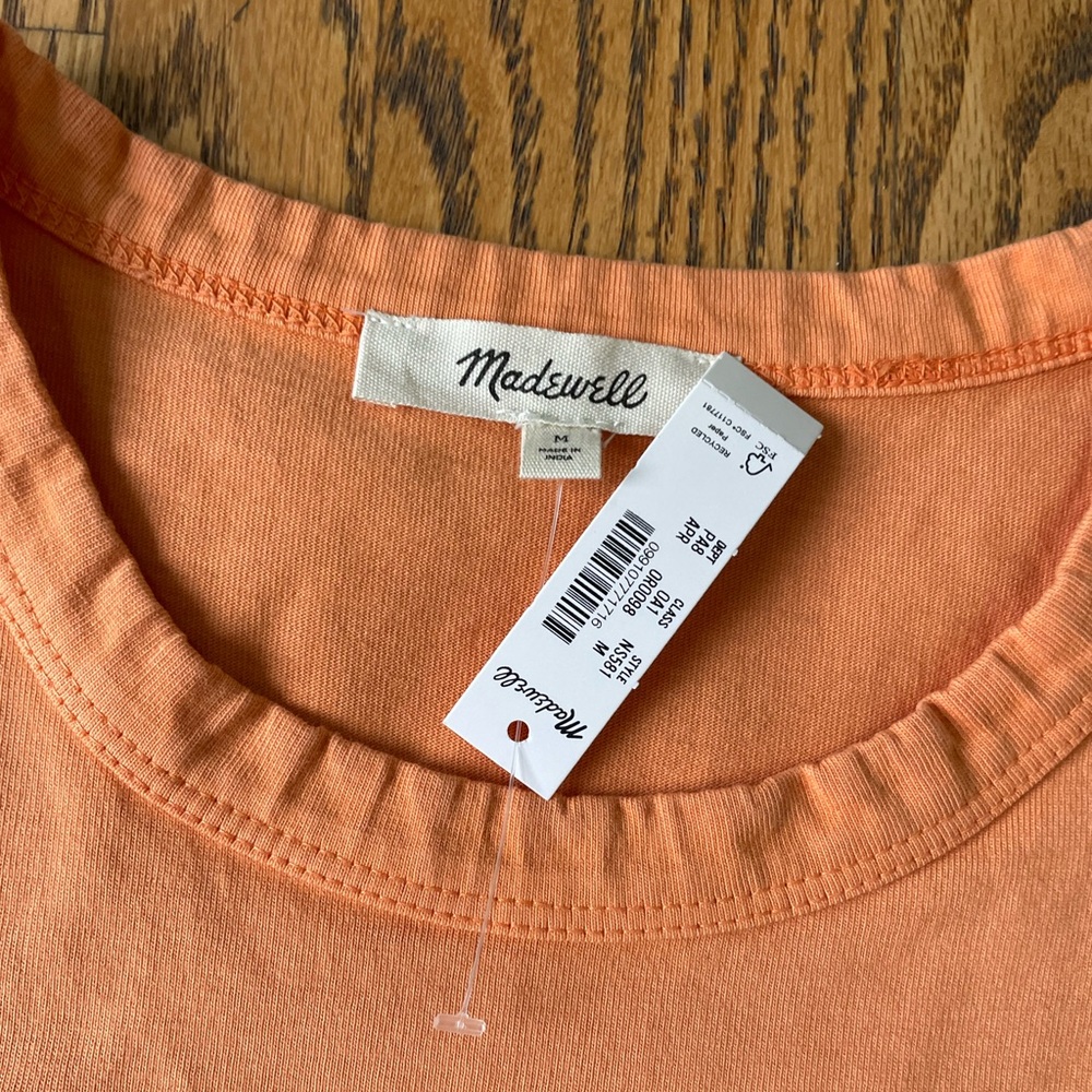 NWT Madewell Perfect  Crew Neck Tee in Apricot.  Size Medium. - Picture 7 of 10